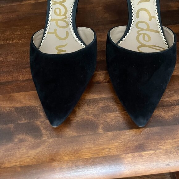 Sam Edelman Javin Women's Black Suede Mary Jane Pointed Toe Pumps 8 - Picture 4 of 7